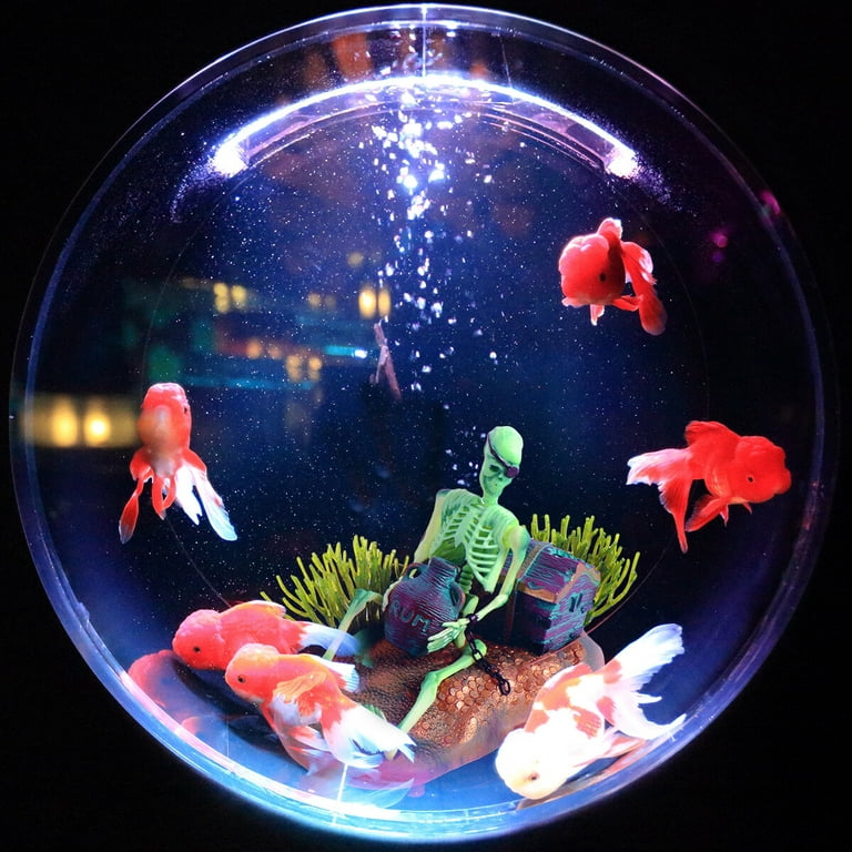 Drunk Skeleton Fish Tank Decor Aquarium Air-Operated Landscape Ornament, Size: 13X7X9CM