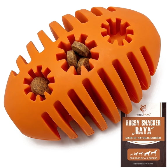 Wildfang® Raya Rugby Tough Dog Toy – Heavy-Duty Natural Rubber Chew & Fetch Toy for Active Dogs – Durable Dog Toy for Strong Chewers