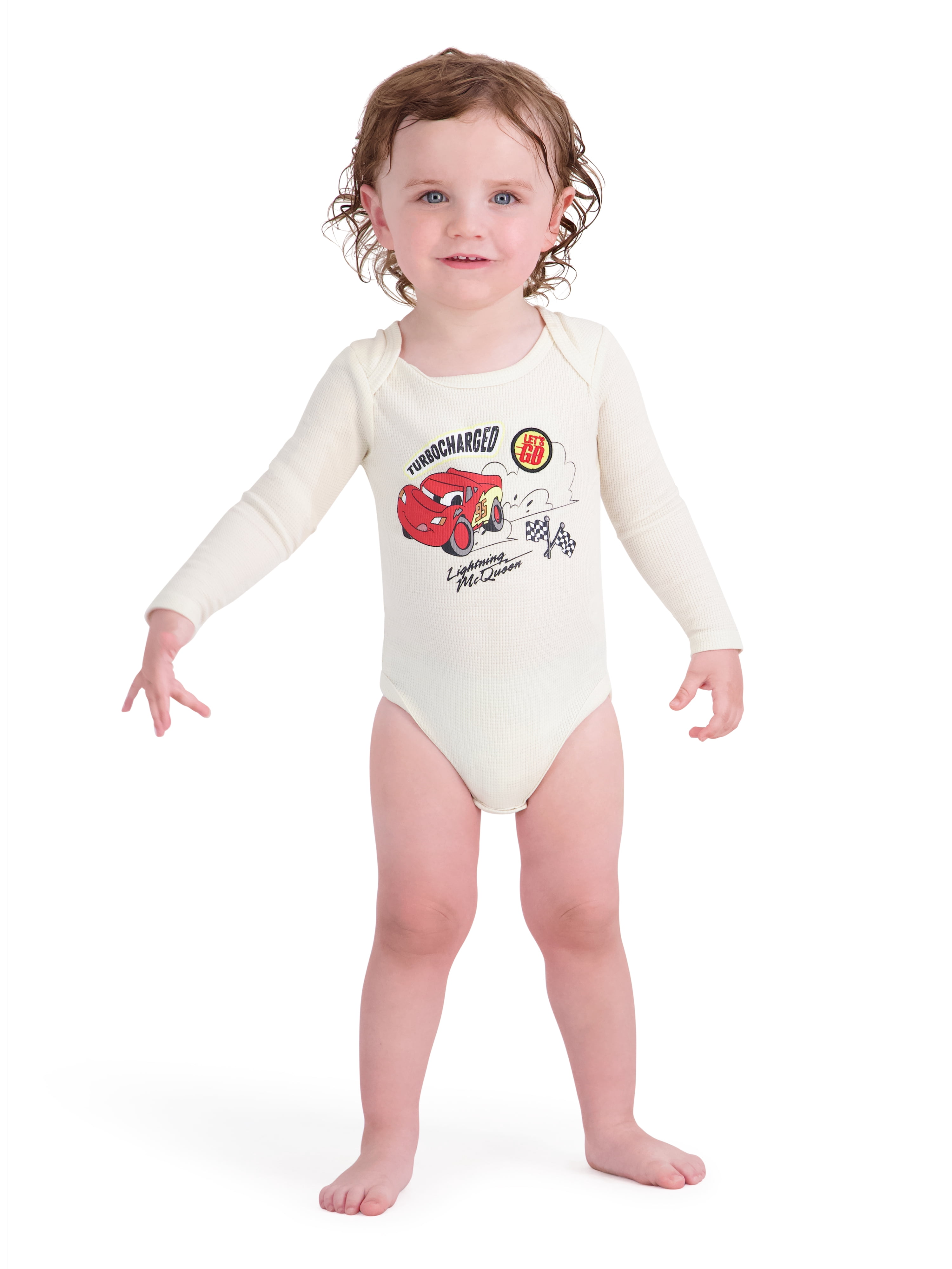 Cars Baby Boy 3 Pack Long Sleeve Bodysuit, Size 0-24 Months