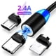 thumbnail image 2 of Cable USB magnético LED 2.4A para iPhone 14 13 Xiaomi Samsung, Cable tipo C de carga rápida de datos, Cable Micro USB, 2 of 4