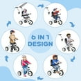 thumbnail image 4 of Qaba 6 in 1 Kids Tricycle with Removable Handlebar and Canopy, White, 4 of 10