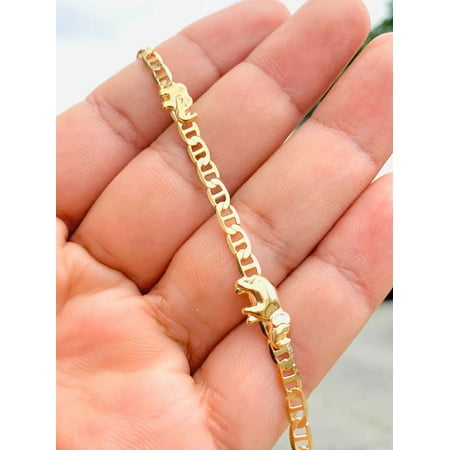18K Gold Filled Mariner Link Bracelet 7.5” / Elephant Bracelet / Mariner Link Bracelet / Womens Bracelet / Animals Bracelet / Pulsera para Mujer / Pulsera de Elefante en Oro Laminado