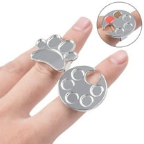 2Pcs Silver Mini Manicure Palette Wearable Nail Art Polish Holder Paint Palette Finger Rings Nail Art Tools, Nail Paint Art Palette Finger Rings Metal Manicure Palette Tools Makeup Palettes