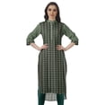 thumbnail image 1 of Moomaya Printed Indian Kurti WoMen's Cotton Tunic Mandarin Collar Knee Length Kurta, 1 of 6