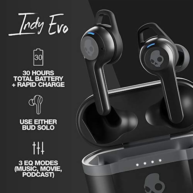 Skullcandy, Indy Evo True Wireless In-Ear Headphones, Black, 30