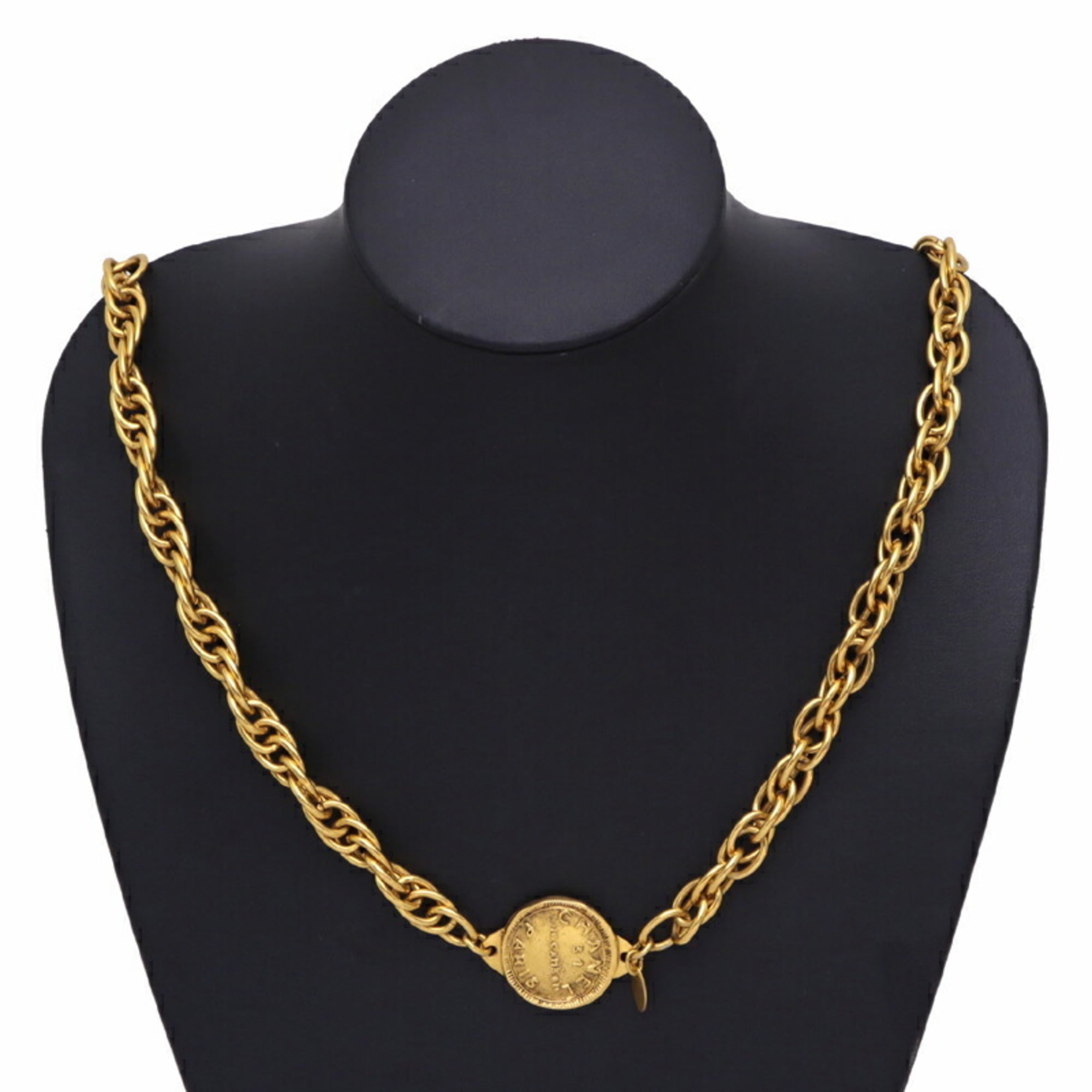 Pre-Owned Chanel 31 RUE CAMBON Coin # 90 Women's Necklace GP Gold