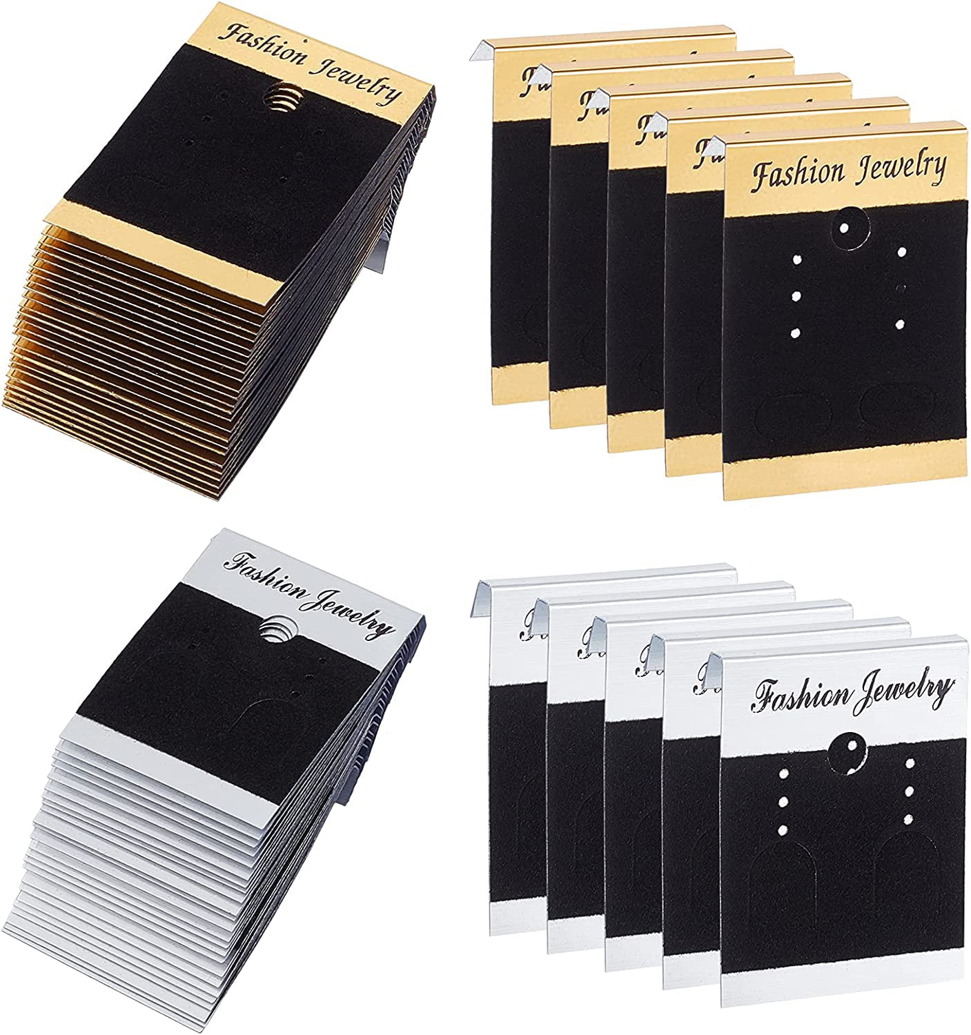 Genie Crafts Earring Cards - 100-Pack Earring Card Holder, Velvet Hanging Jewelry  Display Cards for Earrings, Ear Studs, Black, 2 x 2 Inches 