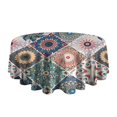 thumbnail image 5 of Round Waterproof Tablecloth 60×60 Inch, Boho Style Reusable Indoor/Outdoor Durable Table Cover for Party Kitchen Dinner Room Decor, 5 of 6