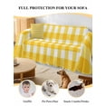 thumbnail image 4 of Yellow Couch Cover Sofa Covers 3 Cushion Sectional Couch, Country French Rustic Buffalo Plaid Modern Art Washable Sofa Covers Slipcover Sectional Sofa Cover, Furniture Protector 71"x150", 4 of 9