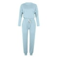 thumbnail image 5 of Ensemble Décontracté pour Femmes, T-Shirt à Manches Longues Patchwork Color Block et Pantalon Long, 5 of 5