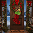 thumbnail image 5 of PMU Christmas Velvet Plush 1 Pc Red and Light Green Stocking, 5 of 7