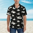 thumbnail image 2 of Susaid Swan And Dragonflies Print Short Sleeve Shirts Button Down Casual Shirts Summer Beach Aloha Button Down Short Sleeve for Men ,Large, 2 of 7