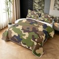 thumbnail image 3 of Manfei Rustic Camouflage Bed Spread Queen, Vintage Camo Queen Coverlet Set, Coyote Brown, 3 Pieces, 1 Quilt and 2 Pillowcases, 3 of 7