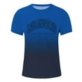 thumbnail image 2 of Caqnni Male Summer Beach Print T Shirt Short Sleeve O Neck Tops Gradient color T Shirt (Blue,M), 2 of 4