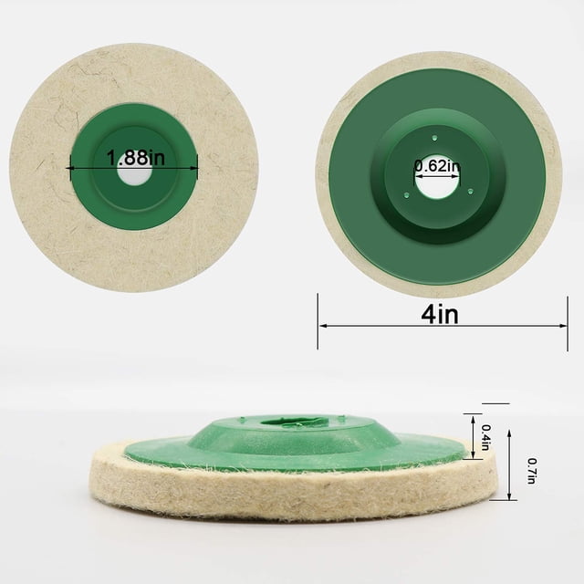 Almohadilla de 10 piezas de 4 Pulgadas de Rueda de Disco de Fieltro de Lana Redonda para Pulido de Pulido de Molinillo de Ángulo de 100 mm