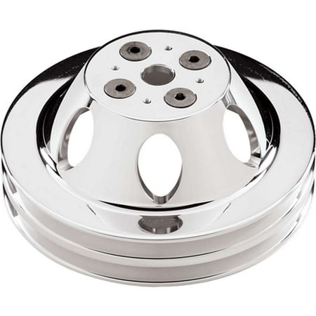 - BILLET SPECIALTIES 82220 Water Pump Pulleys Polished BBC 2 Groove Upper Pulley