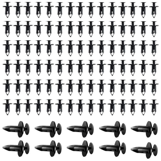 Coche 8Mm Agujero Remaches De Plástico Sujetador Clip De Empuje Negro Auto Vehículo Puerta Trim Panel Retenedor Clips De Fijación 100 Unids Advancent VI004285-00