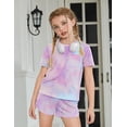 thumbnail image 5 of Arshiner Girls Clothes 3 Piece Outfits Short Sleeve Shirts Long Pants and Dolphin Shorts Clothing Sets with Pockets, 5 of 6