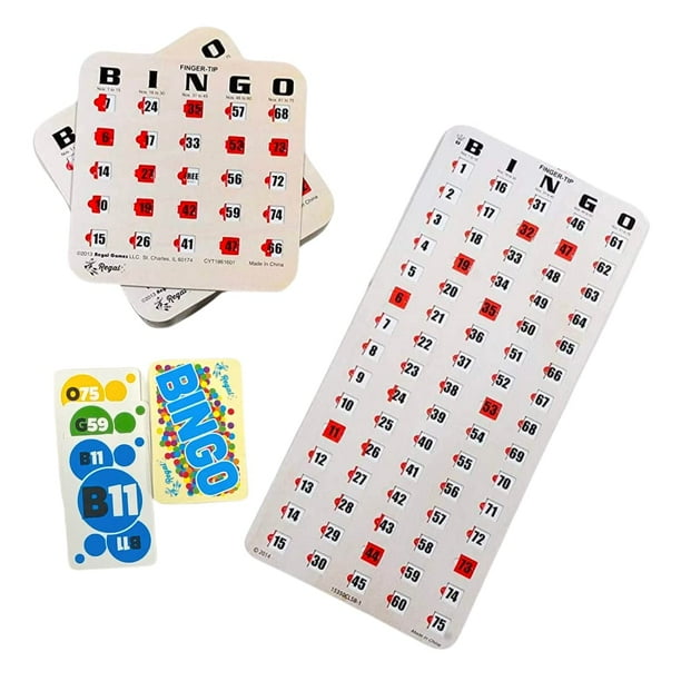 Juego de bingo Regal Bingo, 25 tarjetas con ventanas corredizas