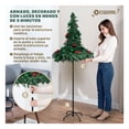 thumbnail image 2 of Árbol de Navidad Verde Tipo Lápiz Plegable 1.80 metros Esquimal + 150 Luces Led + Estrella + 35 Esferas Rojas y Verdes, 2 of 6
