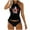 Grey, variant on Women's Summer Canada Independence Day Letter Print Lace Up Two Piece Swimsuit Tankinis Set