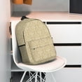 thumbnail image 3 of Lukts Damask Beige Tan Brown Pattern 15 Inch Student Backpack, Waterproof Laptop Backpack with Adjustable Shoulder Straps, Lightweight Travel, Campus Backpack, Unisex, 3 of 6