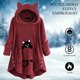 thumbnail image 4 of Sherpa Hood Wearable Blanket Plush Fleece Manta Sudadera (Vino Rojo Xl) Tmvgtek Mujer, 4 of 8