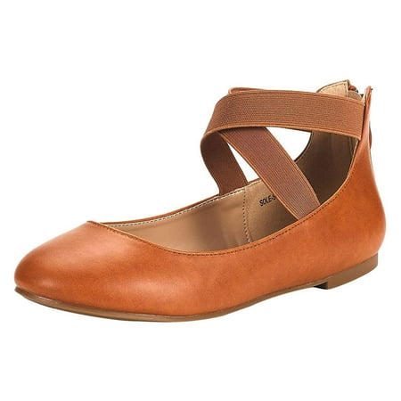 

Womens Ballerina Ballet Flat Elastic Ankle Strap Shoes Slip On Flats Casual Shoe