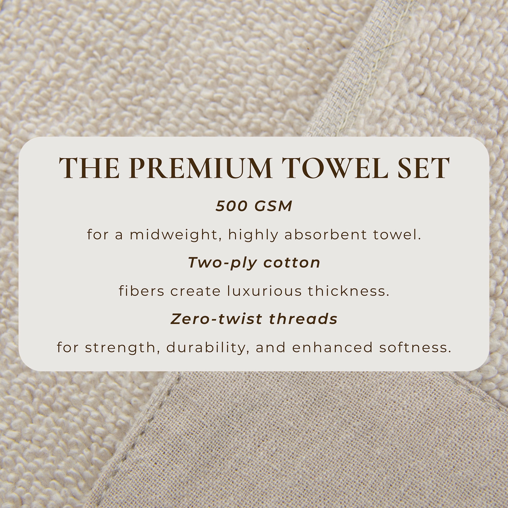 Ultra-Soft Cotton and Modern Linen-Like Border 6 Pack Hand Towel Set