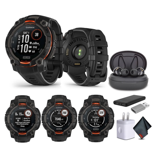 Reloj inteligente Garmin Instinct 3 con pantalla de 45 mm con carga solar