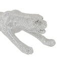 thumbnail image 5 of 42" x 11" Silver Polystone Floor Leopard Sculpture with Carved Faceted Diamond Exterior, by DecMode, 5 of 14