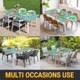 thumbnail image 5 of Colorful Ethnic Table Cloths for 5 Foot Rectangle Tables, Modern Abstract National Geometric Teal Patio Waterproof Elastic Fitted Tablecloths, Washable Rectangular Table Cover for Camping, 5 of 8