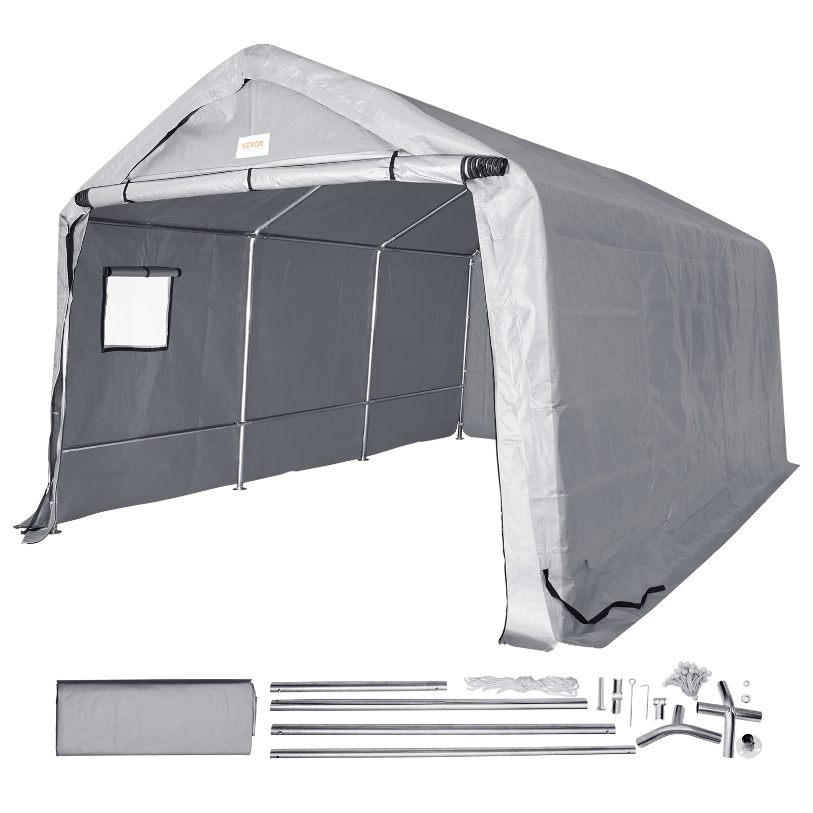 BENTISM Outdoor Portable Storage Shelter Shed, 10x15x8ft Heavy Duty All