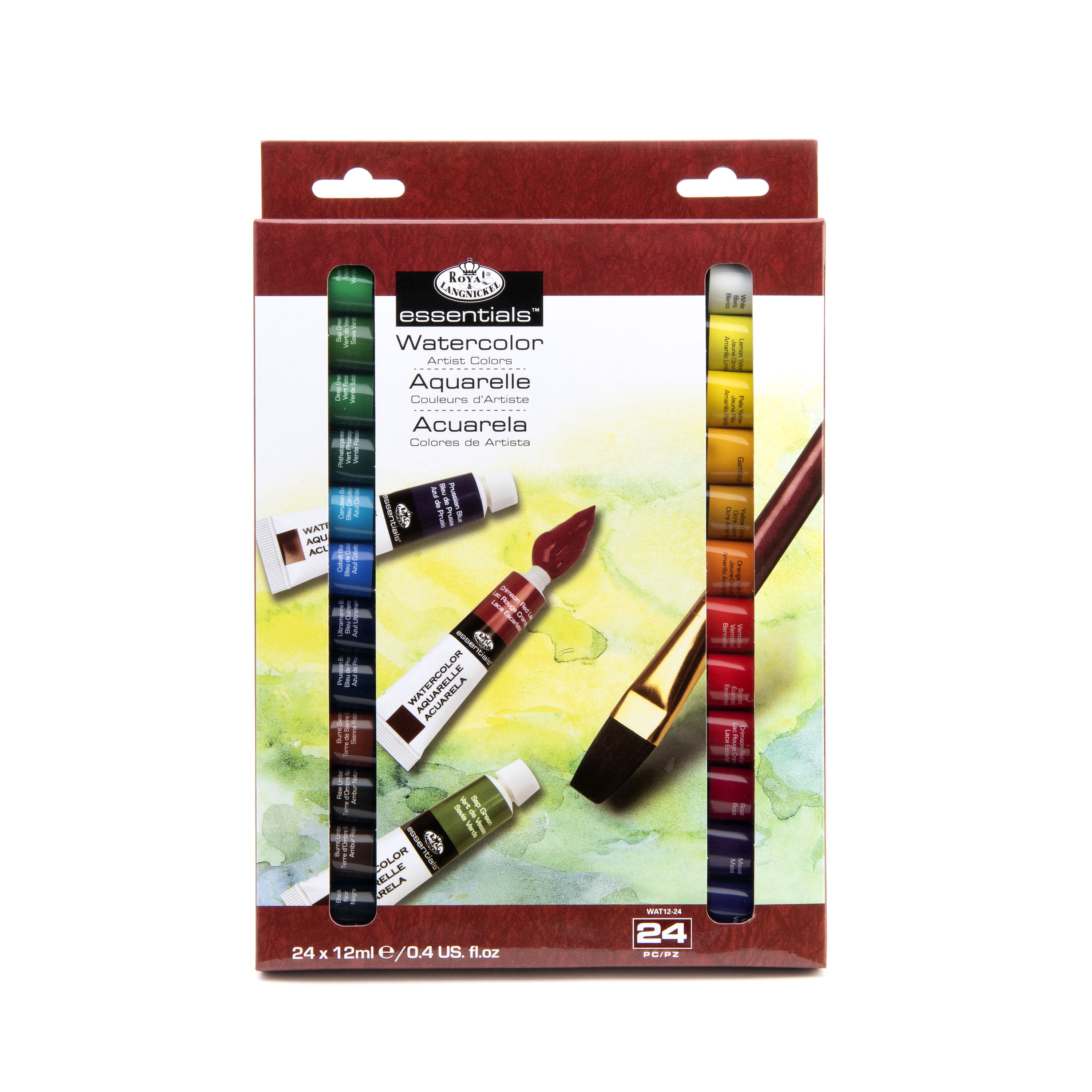 Royal & Langnickel Essentials Watercolor Paint Pack, 12Ml Tubes, 24 Colors - Walmart.com