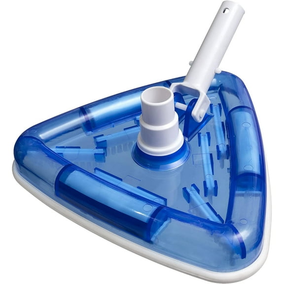 Pool Vacuum Head Bottom Brush, Triangular Weighted Transparent Swimming Pool Vacuum with Swivel Hose Connection and EZ Clip Handle,Bottom Brush.