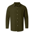 thumbnail image 6 of Men's Loose Classic Lapel Multi Pocket Button Down Long Sleeve Work Shirt for Spring Fall Industrial Style,Army Green,L, 6 of 7