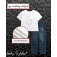 thumbnail image 4 of Baby Phat Girls Denim Set - 2 Piece Soft Crewneck Girls Shirts and Wide Leg Denim Jeans Set (4-12), 4 of 7