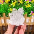 thumbnail image 4 of VIVIDELLE Natural Rainbow Aura Quartz Crystal Point Titanium Cluster VUG Specimens Healing-About 150g-White, 4 of 9