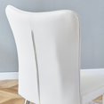 thumbnail image 4 of 18 Inch PU Dining Chairs, Modern Minimalist Dining Chair with High-Density Foam Chair, Simple Upholstered Dining Chairs, Accent Desk Chair Dining Room, Kitchen, Vanity(White,Set of 2), 4 of 9