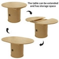 thumbnail image 4 of Extendable Dining Table 43-59", Suitable for Family Gatherings, Solid Wood Top with Fluted Sliding Door and 8 Storage Compartments, Space-Saving Dining Furniture, 4 of 10