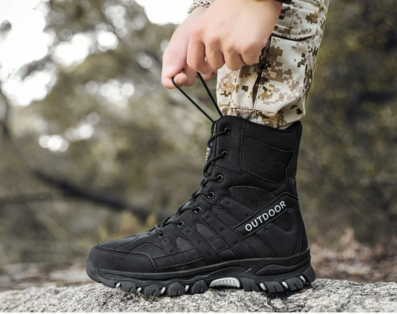 Men's Hiking Boots Non-Slip Waterproof Ankle Support Shoes Outdoor Trekking Shoes for Climbing Mountains