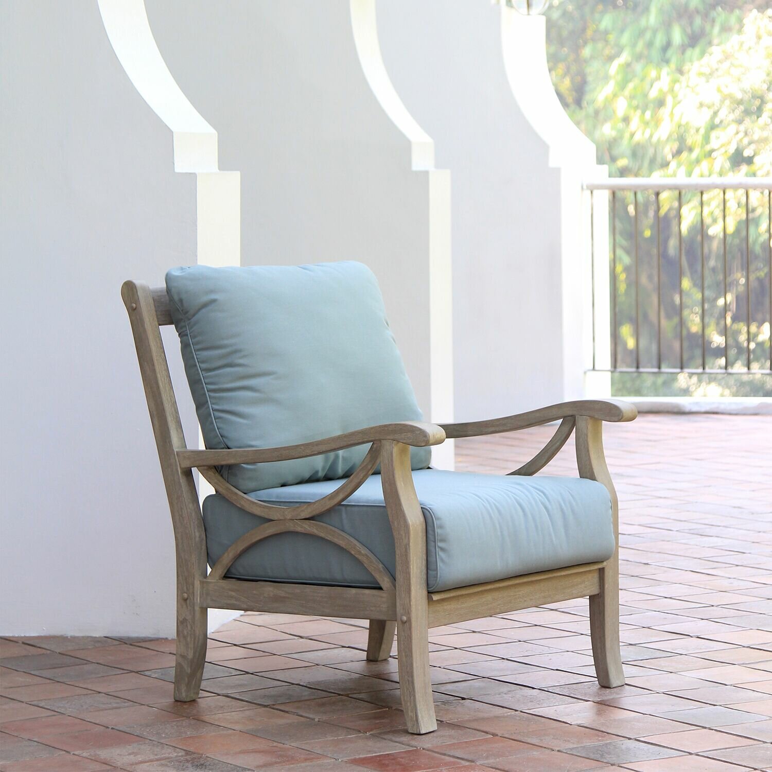Brunswick Teak Patio Chair with Cushions, Pieces Included: 1 Chair, : 11" - image 1 of 7