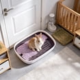 thumbnail image 5 of Small Pet Litter Box Toilet Tray for Rabbits Hamsters Guinea Pigs Hedgehogs Chinchillas Ferrets, Plastic Waste Potty with Detachable Griddle Splash Guard Easy-Clean Cage Accessory, Black, 5 of 6