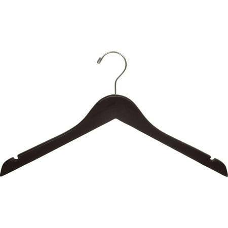 The Great American Hanger Company Espresso Finish Top Hanger with Notches and Brushed Chrome Swivel Hook Box of 8