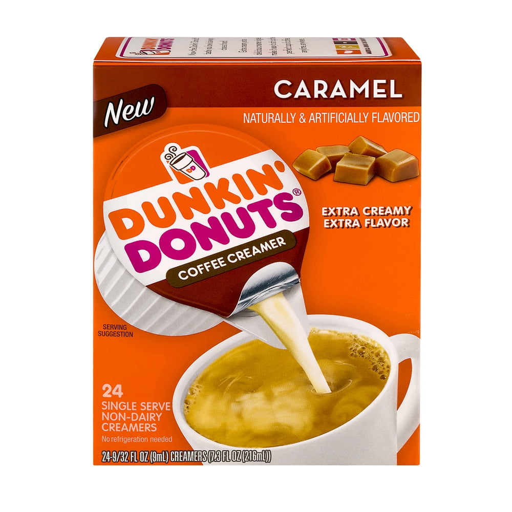 Dunkin' Donuts Caramel Coffee Creamer Singles, 24 Count