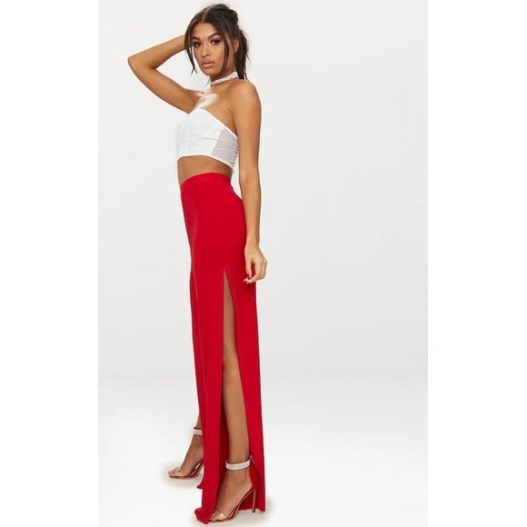 Pantalones de pierna recta con abertura lateral para mujer, pantalones sexys con pierna abierta para mujer