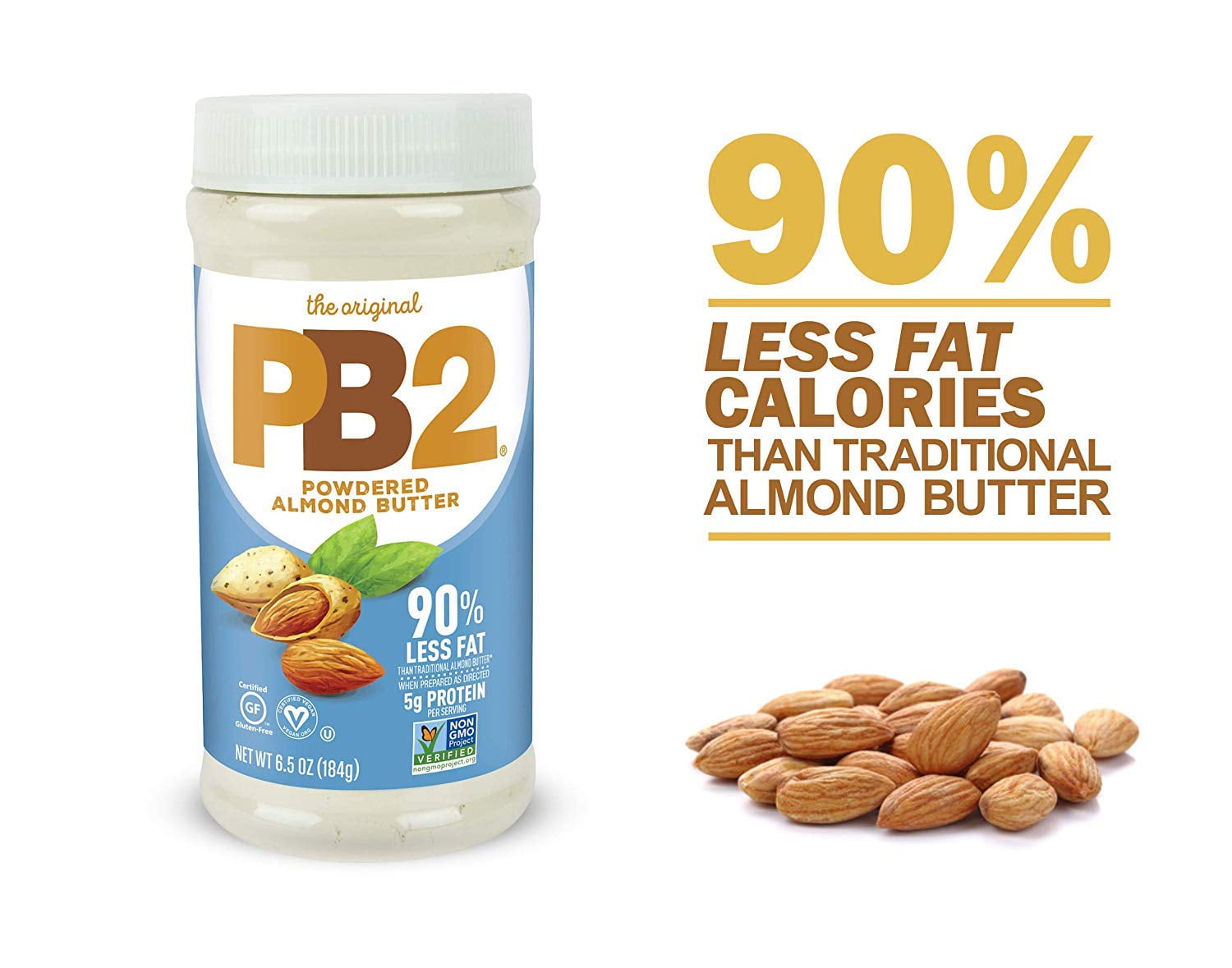 PB2 Powdered Almond Butter, Low-Fat Vegan Almond Powder  6.5 oz