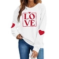 thumbnail image 3 of Itsame Long Sleeve T-Shirts Women's Valentine's Sweatshirt Loose Crew Neck Tops White Size M, 3 of 10
