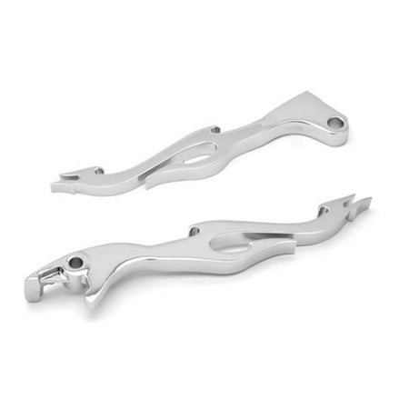 Brake Lever Grips - Krator (1987-2013) Honda VT 750 1100 Shadow 600 750 1100 Spirit Magna CB750 Nighthawk VTX1300 1300 VT1100C2 ACE CBR600 F1 F2 F3 F4i CBR900RR Aluminum Chrome Brake and Clutch Flame Hand Grips Levers