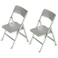 thumbnail image 4 of Shisuyan Chaise Pliante de Maison de Poupée Argent 2 Pcs 5.89x3.69x3.30 Po, 4 of 9